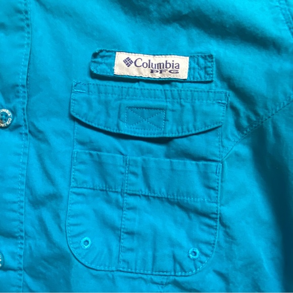 Columbia Blue Casual Button Down Shirt - Picture 6 of 16